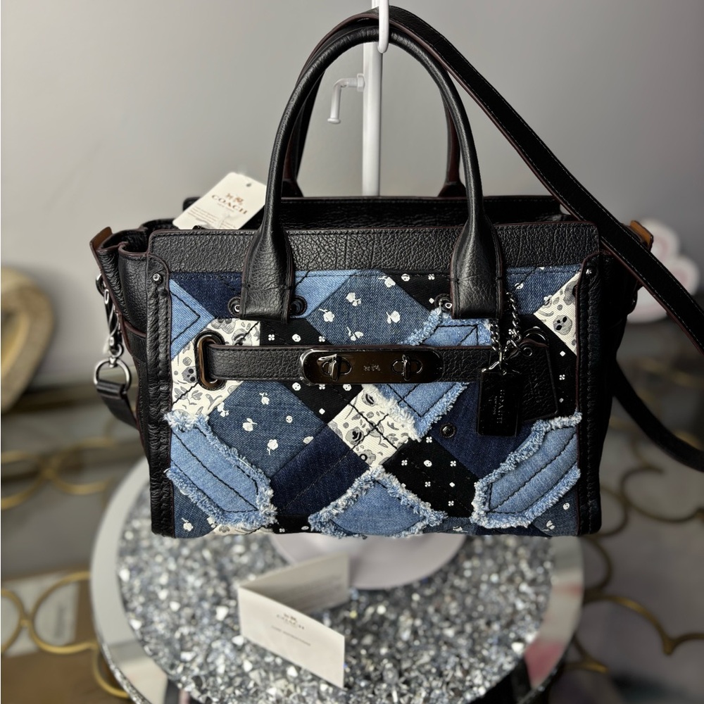 Coach 2016 Swagger 27 in Canyon Quilt Denim Satchel NWT - Picture 1 of 17